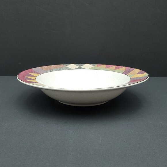 Studio Nova Palm Desert Rim Soup Bowls Geometric Southwest Border Bowls - Picture 6 of 9